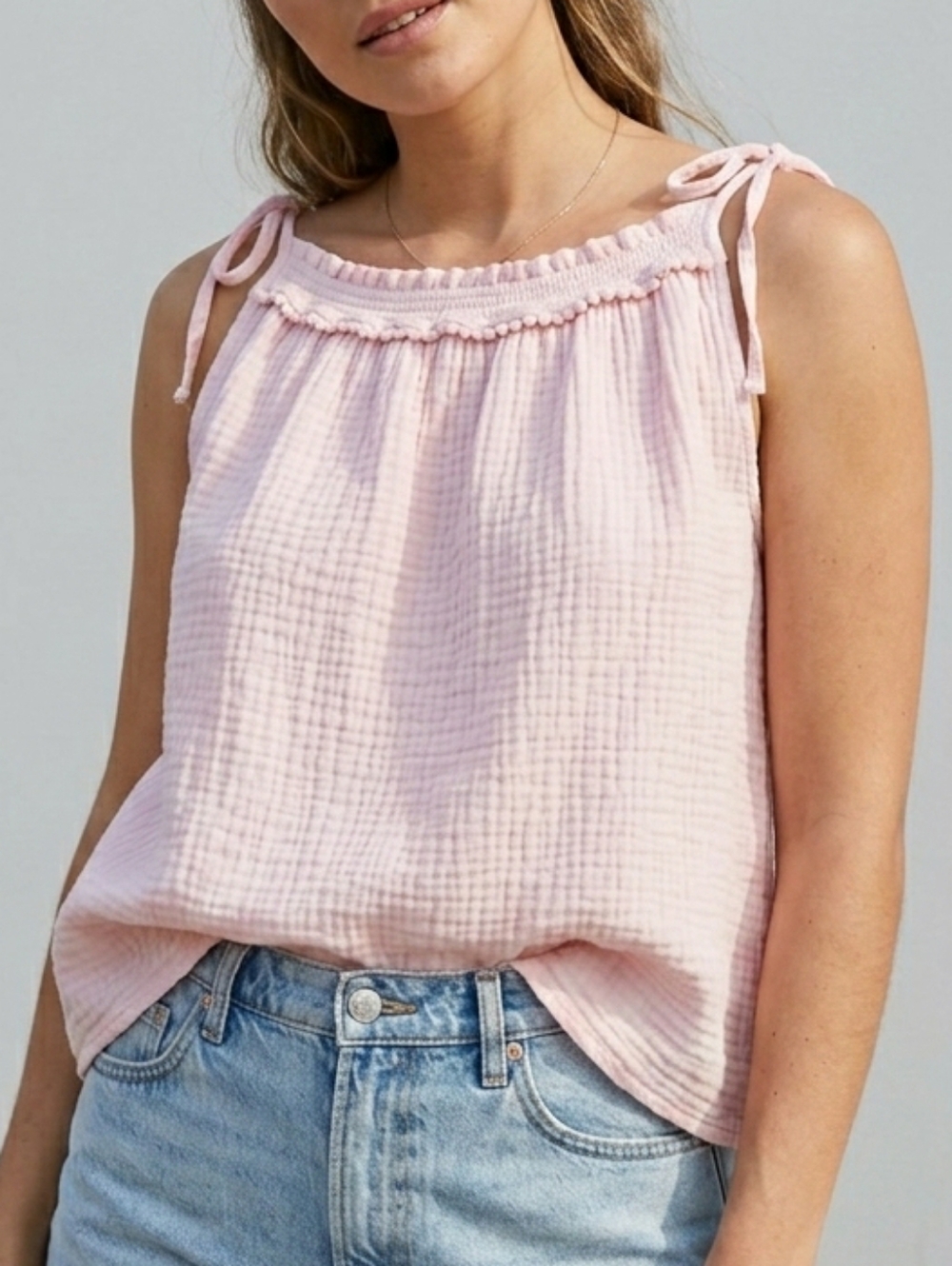 Kaktus Waffle Knit Lightweight Tank Top